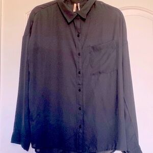 Frenchi Long sleeve black blouse, button down